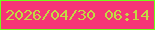 文字の大きさ：5、枠の色：71fc1a、背景の色：f63477、文字の色：c2d943 無料ブログパーツのブログ時計