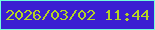 文字の大きさ：2、枠の色：71fcdd、背景の色：3b1ed2、文字の色：b5d423 無料ブログパーツのブログ時計
