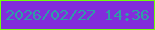 文字の大きさ：3、枠の色：71ff0a、背景の色：822ddb、文字の色：2e9ea6 無料ブログパーツのブログ時計