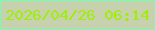 文字の大きさ：1、枠の色：71ffb3、背景の色：c7d1ad、文字の色：9cf007 無料ブログパーツのブログ時計