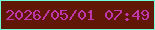文字の大きさ：2、枠の色：71ffd8、背景の色：611706、文字の色：c037ac 無料ブログパーツのブログ時計