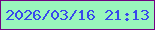 文字の大きさ：4、枠の色：720382、背景の色：99f6bc、文字の色：3848ec 無料ブログパーツのブログ時計