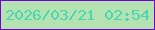 文字の大きさ：1、枠の色：7203d2、背景の色：b4e2b0、文字の色：4ad6b5 無料ブログパーツのブログ時計
