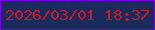 文字の大きさ：1、枠の色：7203e4、背景の色：1a2b5b、文字の色：c9192b 無料ブログパーツのブログ時計