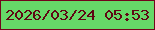 文字の大きさ：2、枠の色：72051c、背景の色：66d968、文字の色：5f0714 無料ブログパーツのブログ時計