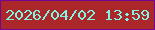文字の大きさ：2、枠の色：720693、背景の色：ab2729、文字の色：80f5e4 無料ブログパーツのブログ時計
