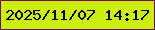 文字の大きさ：3、枠の色：720759、背景の色：caef0c、文字の色：0b0117 無料ブログパーツのブログ時計
