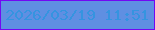 文字の大きさ：2、枠の色：7208f3、背景の色：5f8fe2、文字の色：3594e0 無料ブログパーツのブログ時計