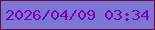 文字の大きさ：4、枠の色：720a38、背景の色：7b77d5、文字の色：7f01b2 無料ブログパーツのブログ時計