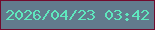 文字の大きさ：4、枠の色：720b2d、背景の色：627b8d、文字の色：5fe7be 無料ブログパーツのブログ時計