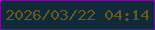 文字の大きさ：1、枠の色：720e9a、背景の色：102a3a、文字の色：655b1e 無料ブログパーツのブログ時計