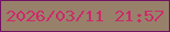 文字の大きさ：1、枠の色：721162、背景の色：98816b、文字の色：cc2969 無料ブログパーツのブログ時計