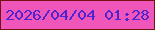 文字の大きさ：4、枠の色：72130f、背景の色：f055ba、文字の色：4f23ce 無料ブログパーツのブログ時計