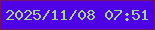 文字の大きさ：2、枠の色：721369、背景の色：4e01e5、文字の色：a2d58d 無料ブログパーツのブログ時計
