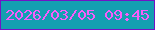 文字の大きさ：2、枠の色：7213c5、背景の色：149fb1、文字の色：f85dfb 無料ブログパーツのブログ時計