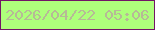 文字の大きさ：3、枠の色：721566、背景の色：aeff7b、文字の色：b7b997 無料ブログパーツのブログ時計