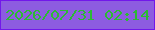文字の大きさ：1、枠の色：7217ea、背景の色：8d5ce0、文字の色：2cba33 無料ブログパーツのブログ時計