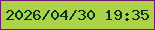 文字の大きさ：3、枠の色：721874、背景の色：aed247、文字の色：033429 無料ブログパーツのブログ時計