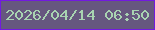 文字の大きさ：1、枠の色：721adf、背景の色：66577f、文字の色：a8d3b1 無料ブログパーツのブログ時計