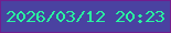 文字の大きさ：4、枠の色：721d8d、背景の色：4a42a1、文字の色：29f6a0 無料ブログパーツのブログ時計