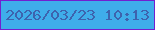 文字の大きさ：5、枠の色：721fd0、背景の色：3fadea、文字の色：3d63ae 無料ブログパーツのブログ時計