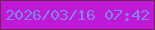 文字の大きさ：1、枠の色：722358、背景の色：bf19d7、文字の色：7c87e6 無料ブログパーツのブログ時計