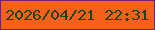 文字の大きさ：5、枠の色：72236a、背景の色：f7611c、文字の色：19441f 無料ブログパーツのブログ時計