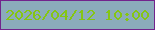 文字の大きさ：2、枠の色：72238c、背景の色：8babbb、文字の色：85c612 無料ブログパーツのブログ時計