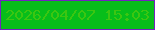 文字の大きさ：3、枠の色：7223c0、背景の色：07be1a、文字の色：3cc611 無料ブログパーツのブログ時計
