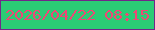 文字の大きさ：4、枠の色：722689、背景の色：2bcc75、文字の色：ef4776 無料ブログパーツのブログ時計