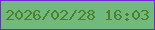 文字の大きさ：5、枠の色：7226db、背景の色：71b97c、文字の色：4d8029 無料ブログパーツのブログ時計