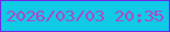 文字の大きさ：2、枠の色：7226e5、背景の色：10cbe6、文字の色：b73eca 無料ブログパーツのブログ時計