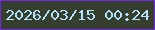 文字の大きさ：1、枠の色：7227e4、背景の色：363e2d、文字の色：b4e2fe 無料ブログパーツのブログ時計