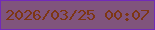 文字の大きさ：3、枠の色：722ab8、背景の色：80547c、文字の色：7d3613 無料ブログパーツのブログ時計