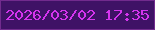 文字の大きさ：3、枠の色：722b8e、背景の色：3f1266、文字の色：d534ee 無料ブログパーツのブログ時計