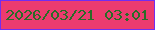 文字の大きさ：3、枠の色：722df0、背景の色：ec3b6f、文字の色：2a6c27 無料ブログパーツのブログ時計