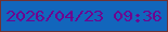 文字の大きさ：5、枠の色：723132、背景の色：1266bc、文字の色：6d0190 無料ブログパーツのブログ時計