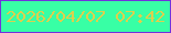 文字の大きさ：1、枠の色：7232dc、背景の色：38ffa5、文字の色：ddd04d 無料ブログパーツのブログ時計