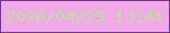 文字の大きさ：1、枠の色：72338e、背景の色：f2a9e8、文字の色：bfde9e 無料ブログパーツのブログ時計