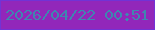 文字の大きさ：4、枠の色：7233d5、背景の色：9227ba、文字の色：3f86b0 無料ブログパーツのブログ時計