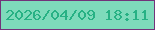 文字の大きさ：2、枠の色：72347a、背景の色：7edbbb、文字の色：27b184 無料ブログパーツのブログ時計