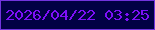 文字の大きさ：1、枠の色：7234dd、背景の色：020144、文字の色：7e10f8 無料ブログパーツのブログ時計