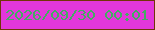 文字の大きさ：2、枠の色：723508、背景の色：e337db、文字の色：43ac63 無料ブログパーツのブログ時計