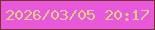 文字の大きさ：3、枠の色：72371e、背景の色：e857dc、文字の色：e6d27c 無料ブログパーツのブログ時計