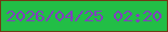 文字の大きさ：5、枠の色：723815、背景の色：22be46、文字の色：803fbf 無料ブログパーツのブログ時計