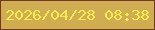 文字の大きさ：4、枠の色：723922、背景の色：d1ad51、文字の色：f4eb53 無料ブログパーツのブログ時計