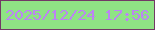 文字の大きさ：2、枠の色：723a65、背景の色：8fe384、文字の色：bc84f3 無料ブログパーツのブログ時計