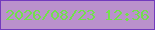 文字の大きさ：3、枠の色：723abd、背景の色：ba91cc、文字の色：72e04c 無料ブログパーツのブログ時計