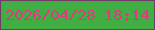 文字の大きさ：2、枠の色：723b67、背景の色：41ae44、文字の色：e03882 無料ブログパーツのブログ時計