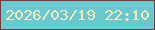 文字の大きさ：3、枠の色：723d39、背景の色：68c9d0、文字の色：f9e7b6 無料ブログパーツのブログ時計